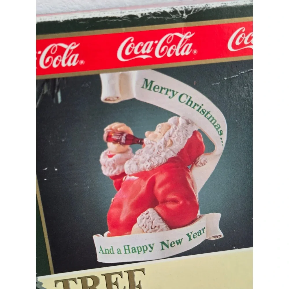 Vintage 1992 Coca-Cola Trim A Tree Santa Claus Ornament Set Haddon Sundblom Art